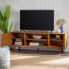Solid Wood Mid-Century Modern TV Stand For TVs Up To 80" - Saracina Home -Chic Furniture Store GUEST e6cc470b 2738 4deb 9774 bf0bc3760f1c