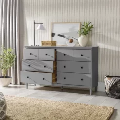 Stiva Classic Mid-Century Modern Horizontal 6 Drawer Dresser - Saracina Home 27 Stiva Classic Mid-Century Modern Horizontal 6 Drawer Dresser - Saracina Home -Chic Furniture Store GUEST e847531c 2c4a 4097 aef2 3432f53dd370