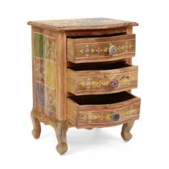 Ailey Handcrafted Boho Mango Wood 3 Drawer Nightstand Natural - Christopher Knight Home -Chic Furniture Store GUEST e875217b 959a 498b a20f ff120ce130ac