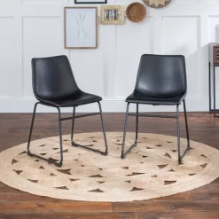 Set Of 2 Laslo Modern Upholstered Faux Leather Dining Chairs - Saracina Home -Chic Furniture Store GUEST e921ecff 5d1c 46bf 8a40 c3330f7f710d