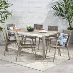 Grafton 7pc Aluminum Modern Dining Set - Christopher Knight Home