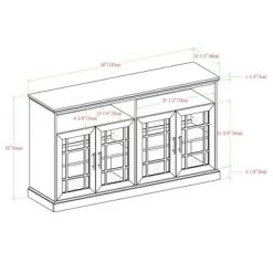 Transitional 4 Door Windowpane TV Stand For TVs Up To 65" - Saracina Home -Chic Furniture Store GUEST ed2005eb 89f7 433b a81a f537715559df