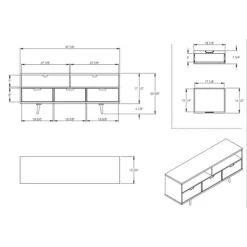 Cara Mid-Century Modern 3 Drawer TV Stand For TVs Up To 65" - Saracina Home -Chic Furniture Store GUEST eddff1d9 3448 4181 a60a 1b127bbf16df