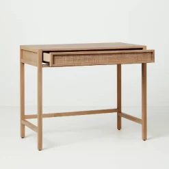 Wood & Cane Transitional Writing Desk - Hearth & Hand™ With Magnolia -Chic Furniture Store GUEST f210c649 4f0c 4443 992e 4bede304898a