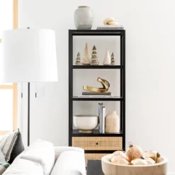 Console Table With Woven Rattan Shelf Black - Threshold™ Designed With Studio McGee 22 Console Table With Woven Rattan Shelf Black - Threshold™ Designed With Studio McGee -Chic Furniture Store GUEST f71b8141 512b 4383 9135 4f0d694163bd